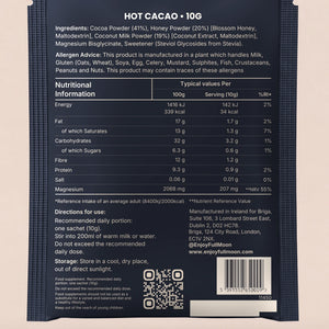 Back of a Full Moon sachet: ingredients, allergens and nutrition information