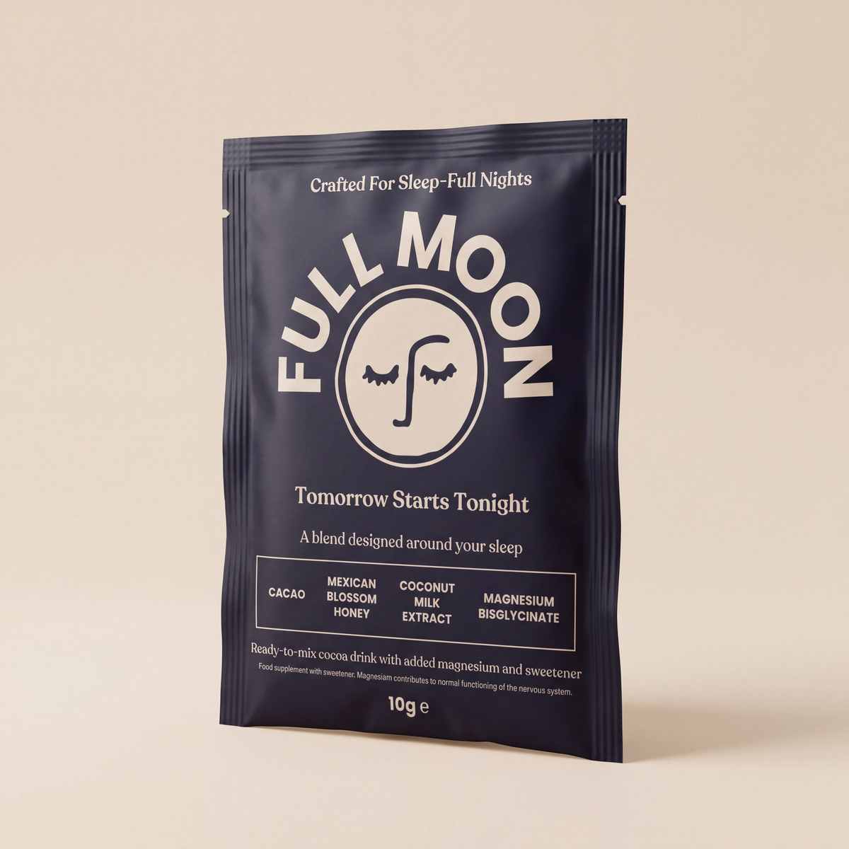 Full Moon hot cacao sachet box